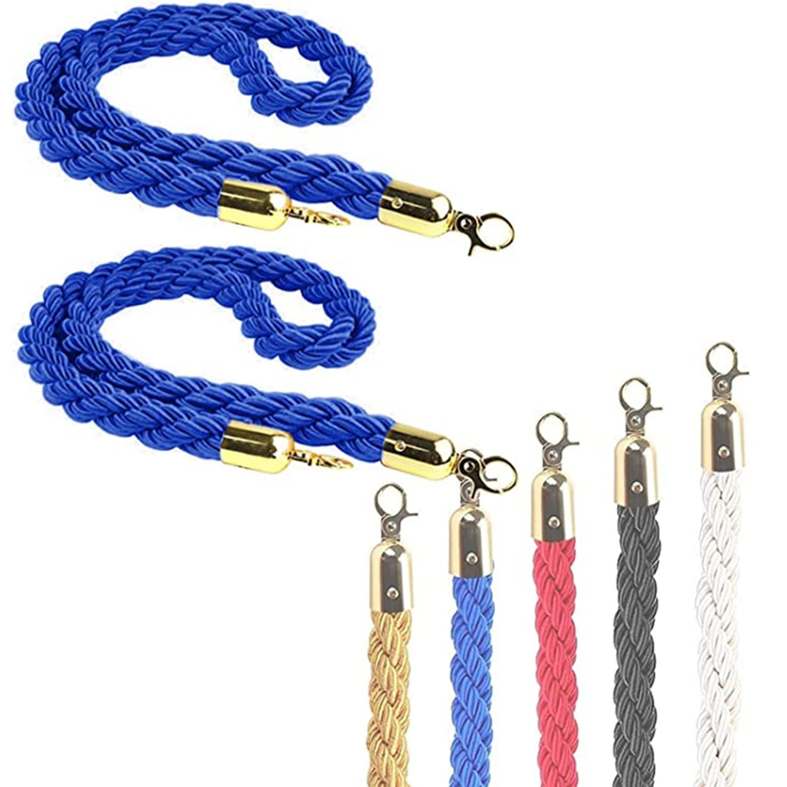 Awudaeemz Blue Braided Stanchion Rope, Stanchion Rope 3/4/5/6Ft,Braided Hemp Rope1/2/3.0Metereter(,10Ft/305Cm)