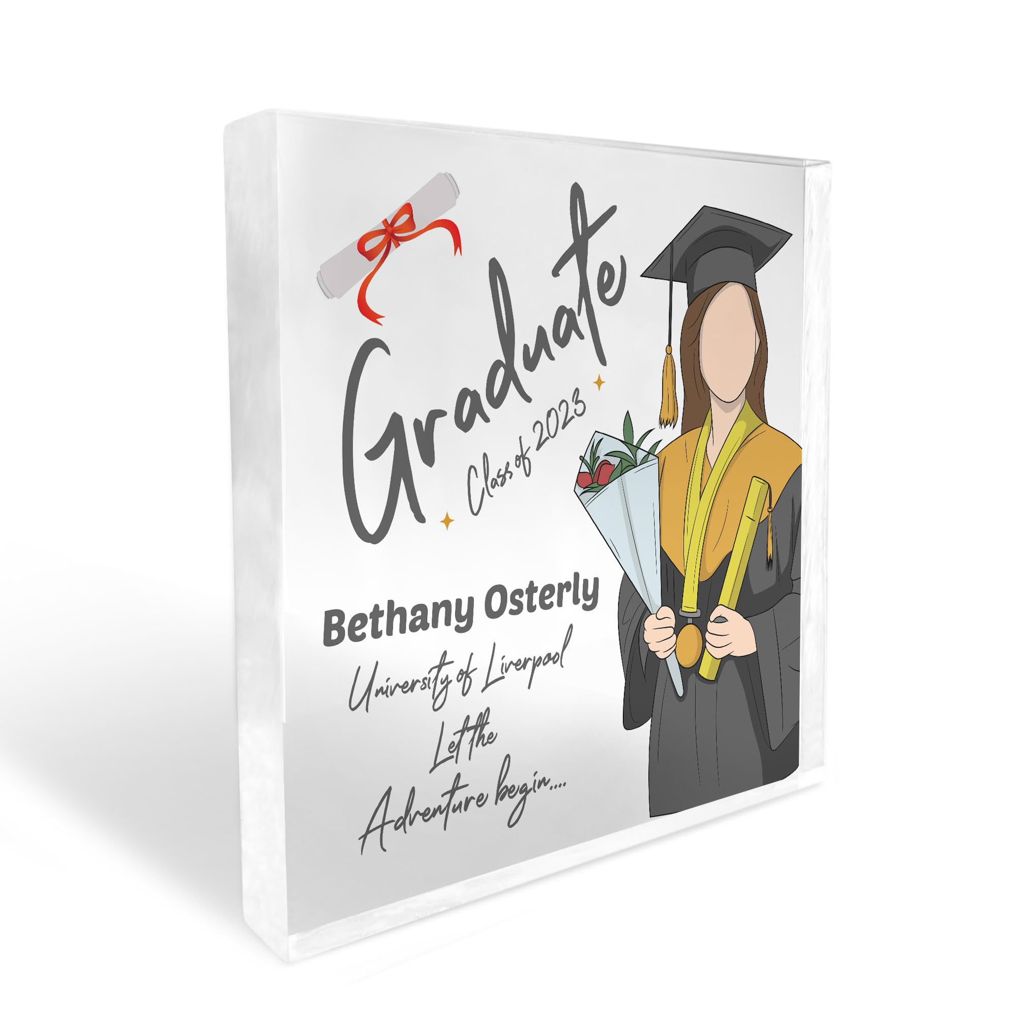 Red Ocean Personalised Graduation Gifts For Her Heart Daughter Gift Congratulations Class of University Graduate Plaque