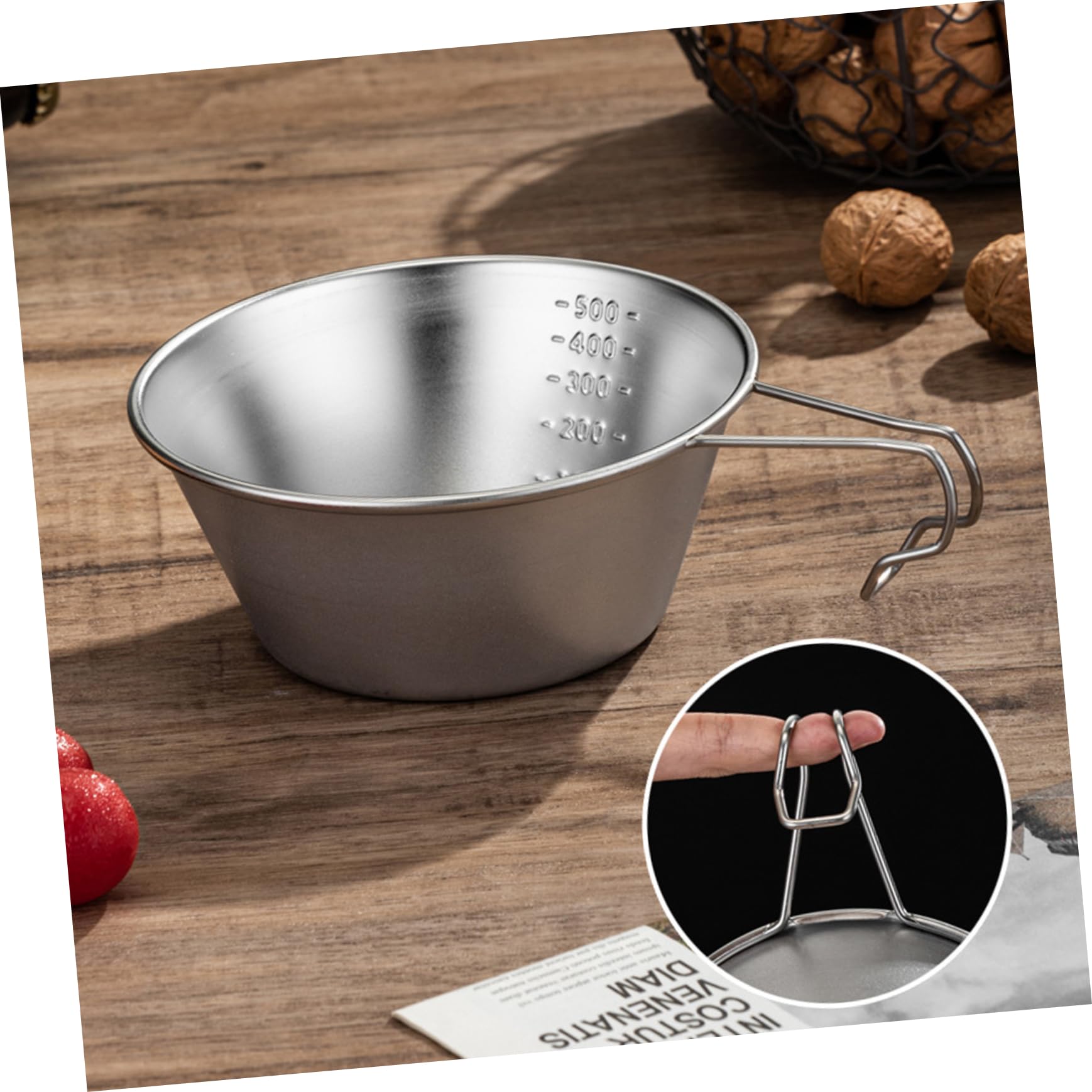 Abaodam 3stücke Edelstahl Schale für Camping Robuste Wasserschale Kompakter Weinbecher aus Edelstahl Wiederverwendbare Schüssel für Outdoor-aktivitäten