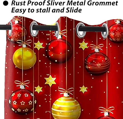 Miniatura 11 de Baocicco Cortinas opacas de Navidad para dormitorio, sala de estar, árbol de Navidad, chimenea, cortinas de ventana con ojales, cortinas familiares