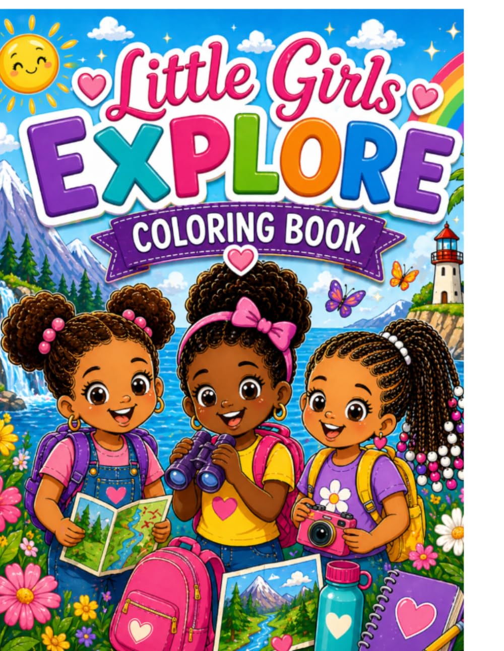 Little Girls Explore: Coloring Book