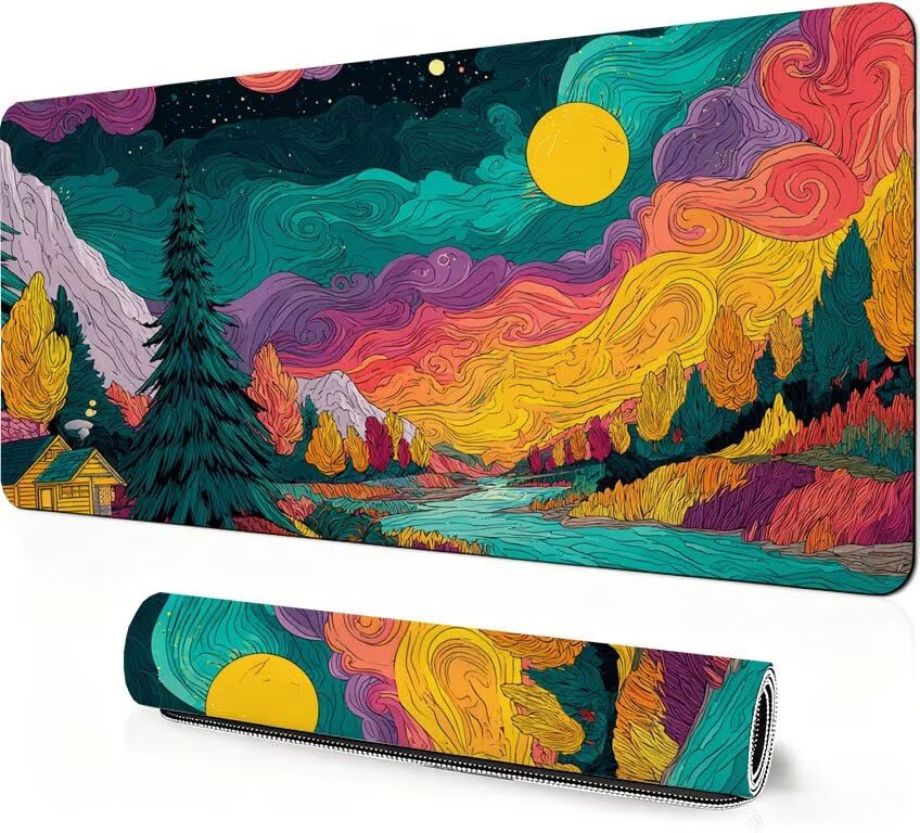 Podkładka pod mysz XXL, kolorowa podkładka pod mysz, chmura 1000 x 500 x 3 mm, akcesoria gamingowe, podkładka pod mysz, duży rozmiar, ulepszona precyzja i prędkość, podkładka na biurko, podkładka pod