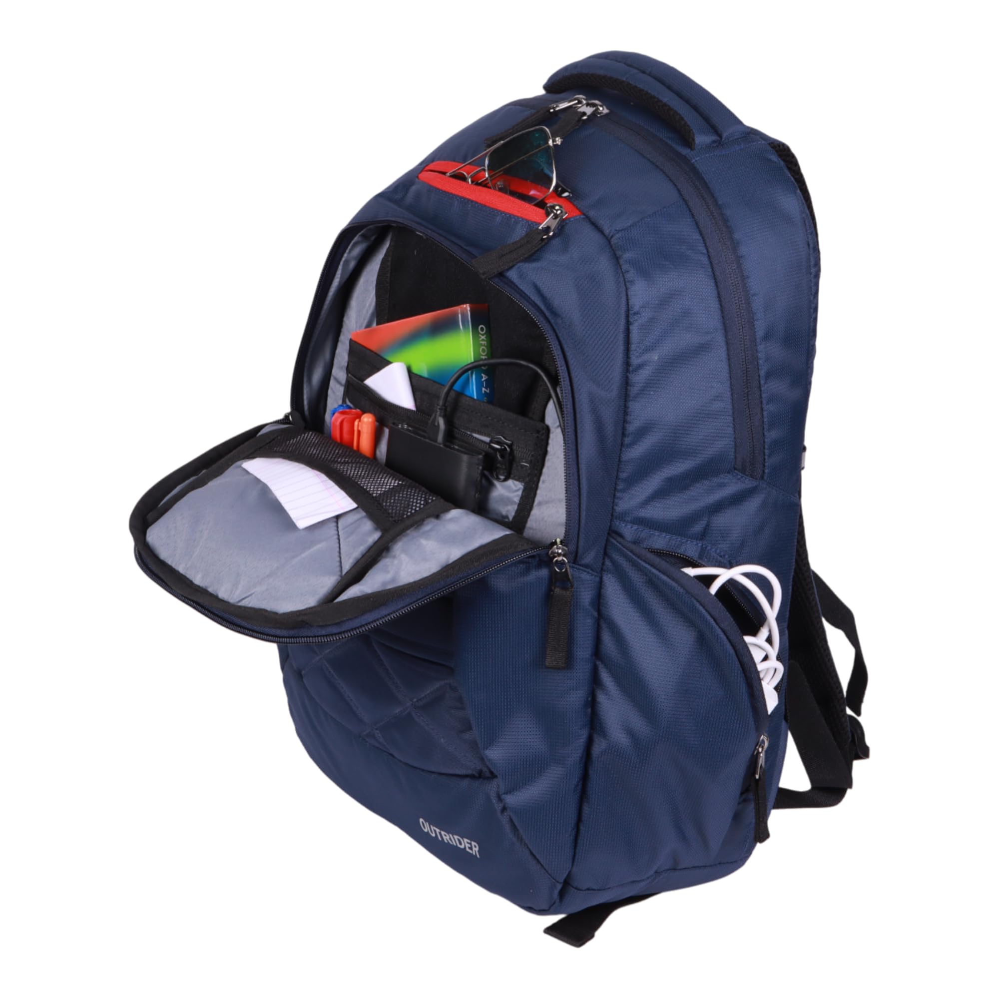 Outrider Jumbo 30 Liters Navy Blue Laptop Office Travel Backpack For Men And Women, Boys And Girls 1