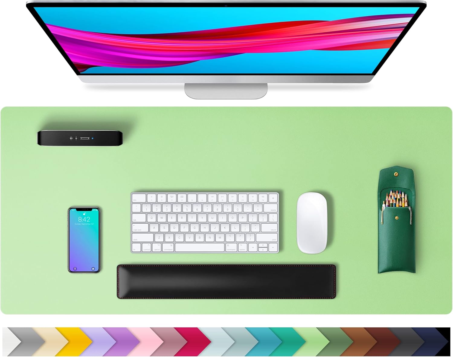 Leather Desk Pad Protector,Mouse Pad,Office Desk Mat, Non