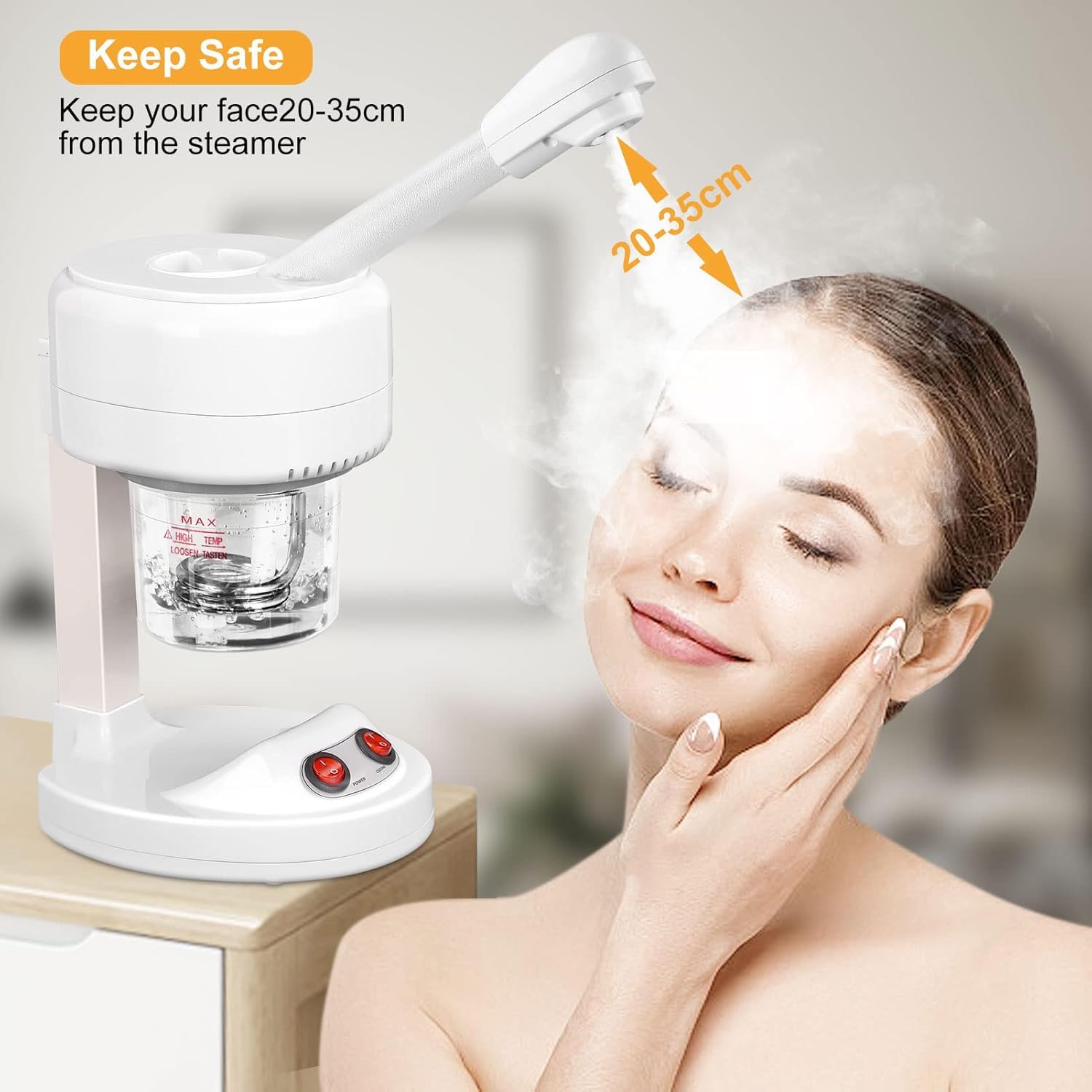 Nawilżający Parownik Do Twarzy, Nawilżający Spray, Nawilżający Parownik Do Twarzy, Obrotowy 360°, Dogłębne Oczyszczanie Twarzy. Osobiste Spa Do Pielęgnacji Skóry Twarzy