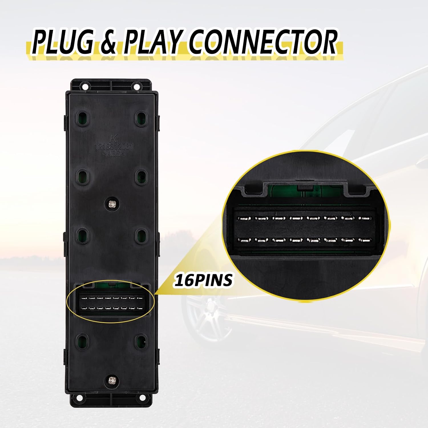 Vurkcy Power Window Switch Master Control Button Driver Side Compatible with Hyundai Accent 2011 2012 2013 2014 2015 2016 2017, Replacement OEM 93570AP1R101, 93570-1R111, 1 Auto, 16 Pins