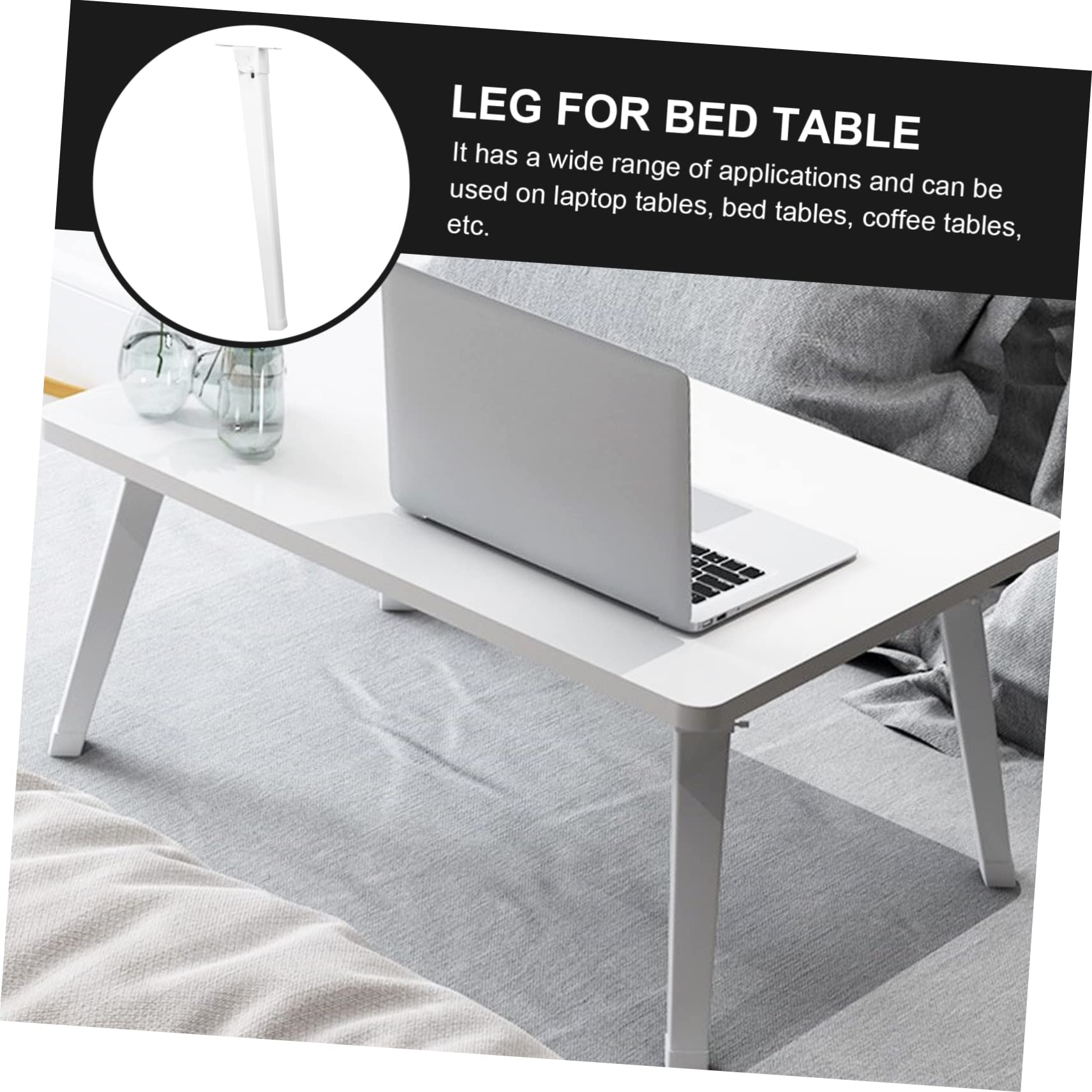 Angoily 4 Stück Metall Klapptischbeine 28cm Hoch, Weiß, Eisen