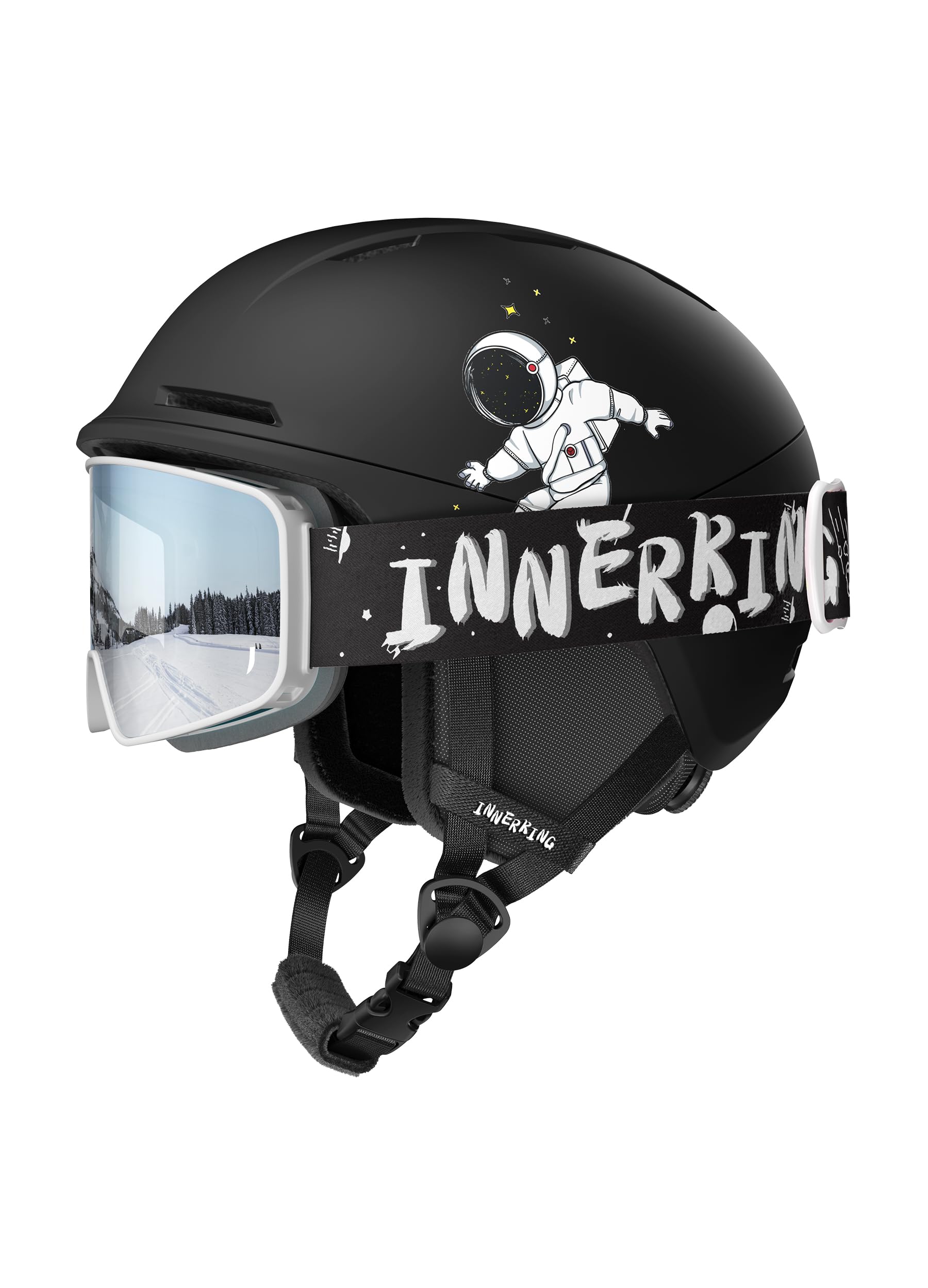 Amazon | InnerKing キッズ用 スキー/スノボ ヘルメット＋ゴーグル 2点