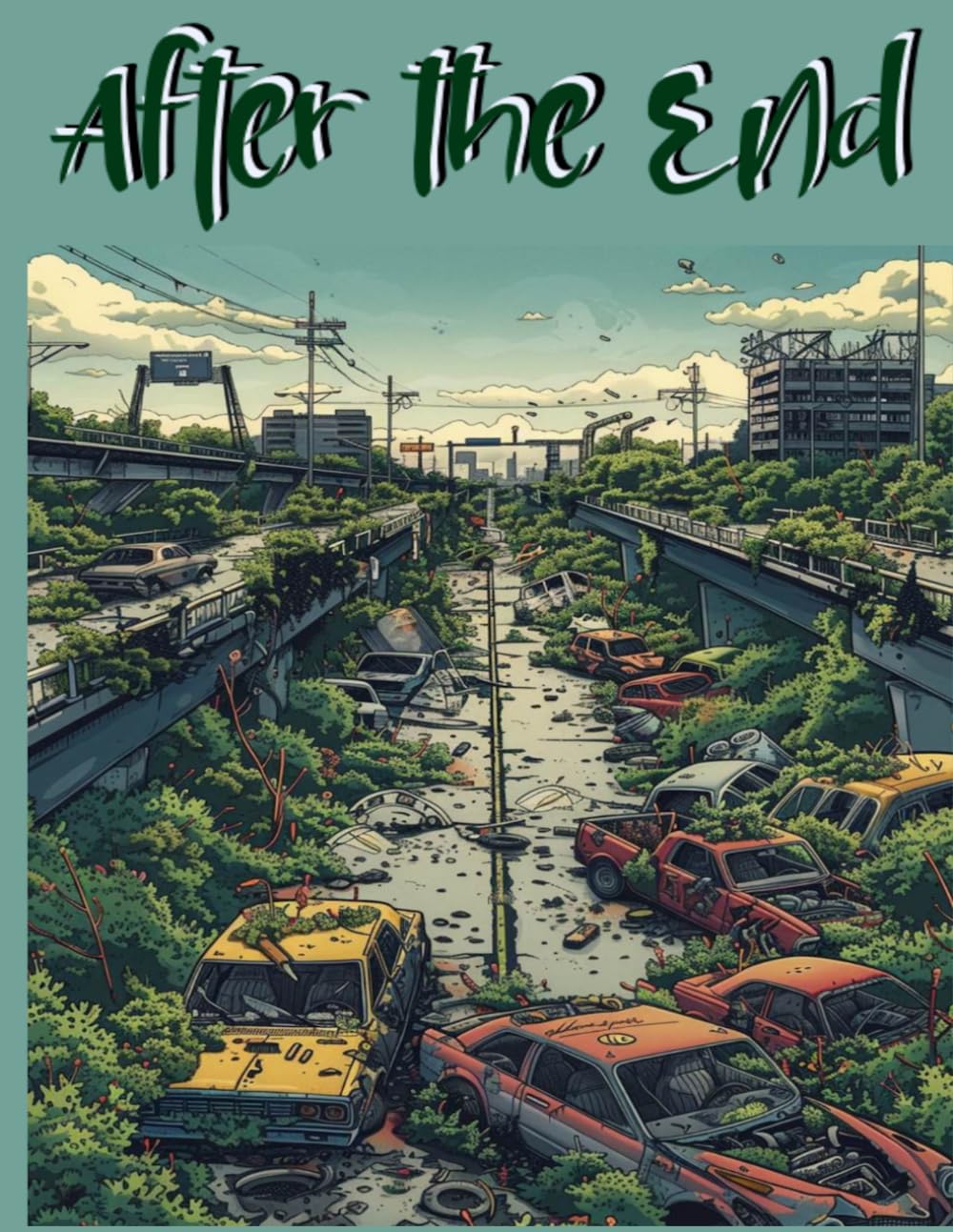 After the End Coloring Book For Adults: 45 Post-Apocalyptic Scenes of Ruins, Survival & Dystopian Worlds