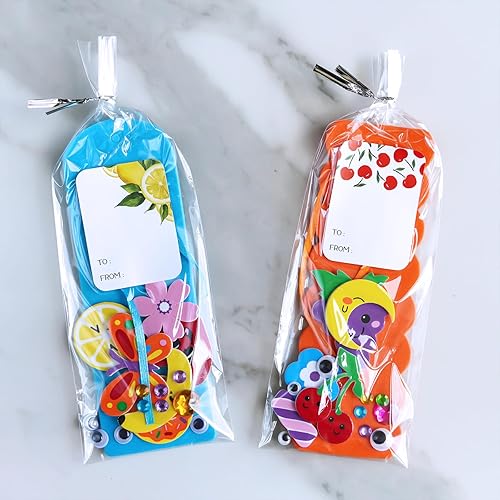 Miniatura 5 de Winlyn Juego de 36 juegos de manualidades de verano, marcapáginas caprichosas, decoraciones de arte, juegos de frutas, golosinas, animales, sol,