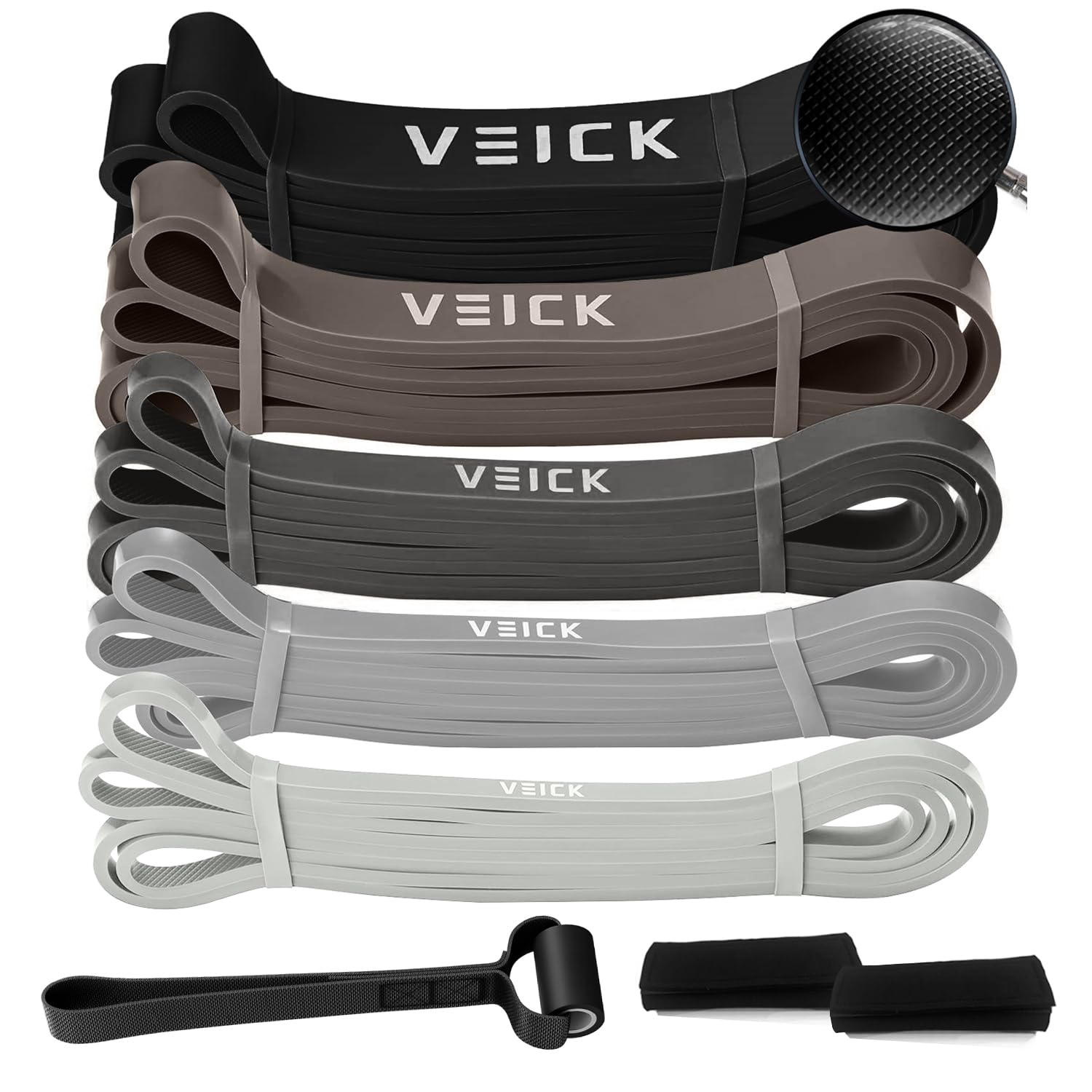 VEICK Bandes de résistance pour l'entraînement, bandes d'exercice, bandes d'entraînement, bandes d'assistance à la traction, ensemble de bandes élastiques longues et lourdes pour homme et femme,