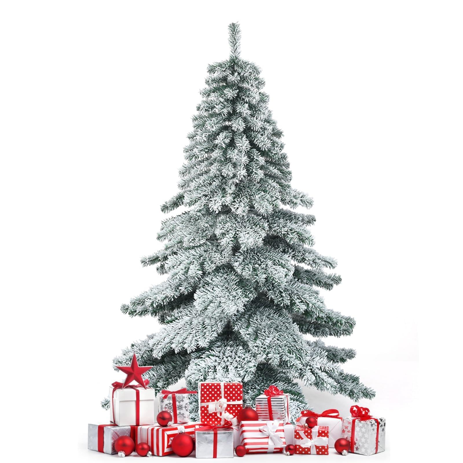 FANTASK Sapin de Noël Artificiel avec Neige - 180 cm - avec Support en métal et système de Pliage - Aiguilles en PVC - pour la Maison et Le Bureau (180 cm)