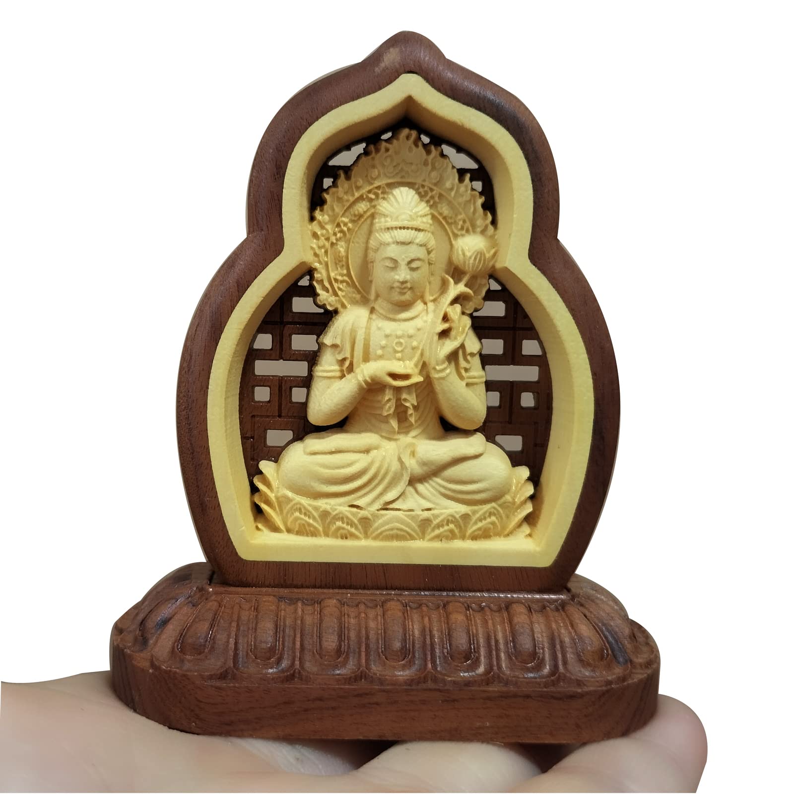 仏教美術 木彫 仏像 勢至菩薩 勢至菩薩立像 彫刻（修縁堂】珍品 木彫 