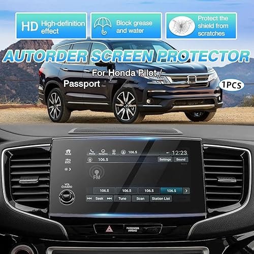 Miniatura 2 de Autorder Ajuste personalizado para protector de pantalla 2019 2020 2021 2022 Honda PilotPassport vidrio templado 9H navegación pantalla táctil