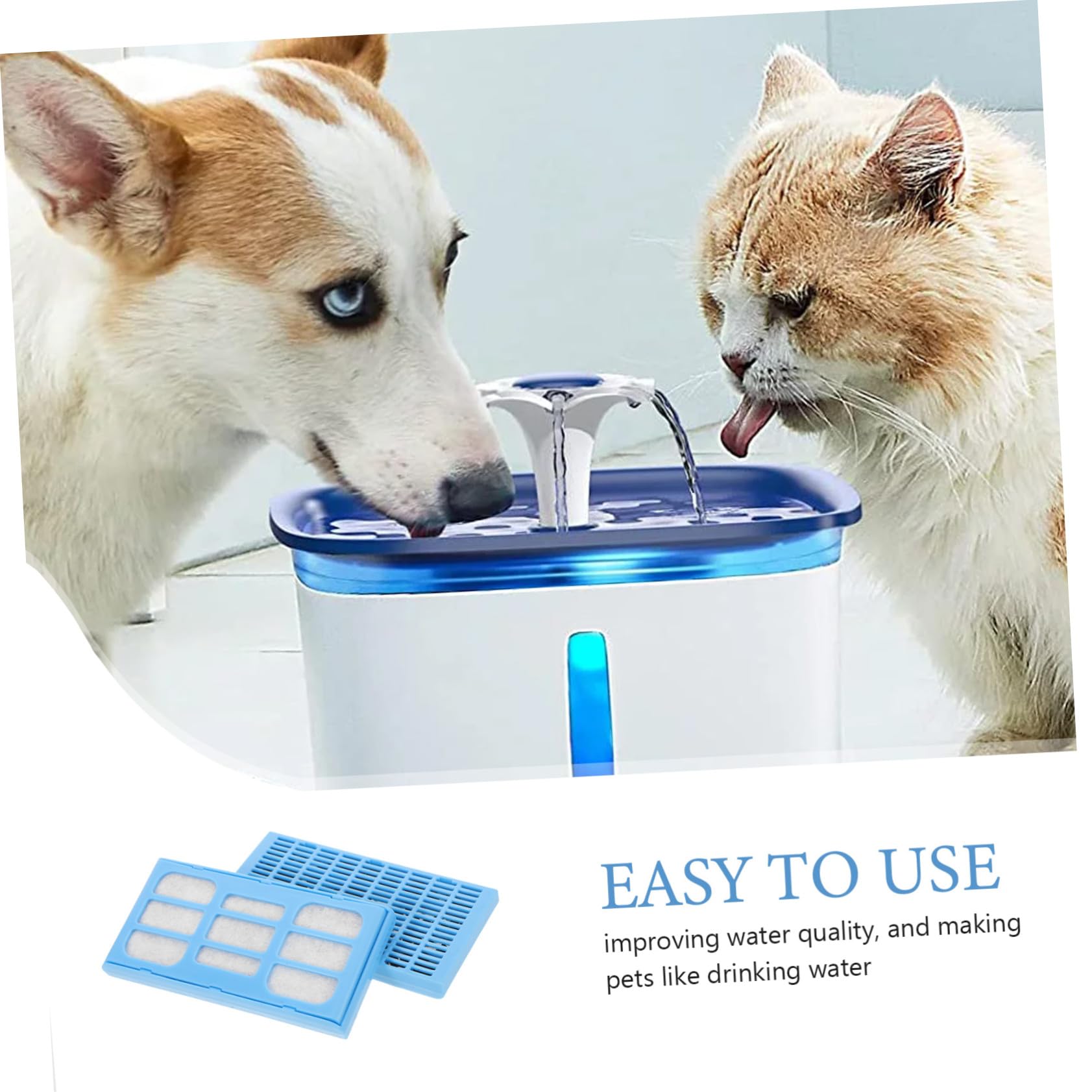 12 Stück Teiliges Katzenbrunnen Filter Quadratische Aktivkohle-filterpads Ersatz für Automatischen Haustier Trinkbrunnen Effektive Wasserfiltration für Sauberes und Geräuscharmes