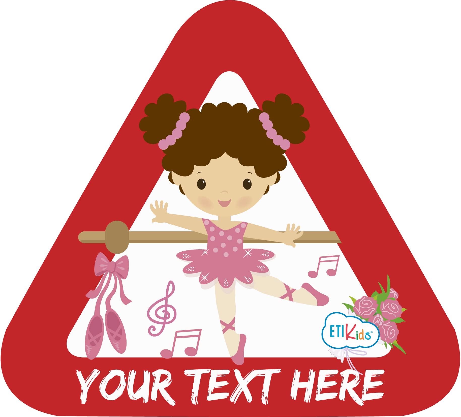 Haberdashery Online Custom Baby on board sticker for the car. Adhesive vinyl also for motorcycles. 15 x 13'7 cm. (43. Ballerina)