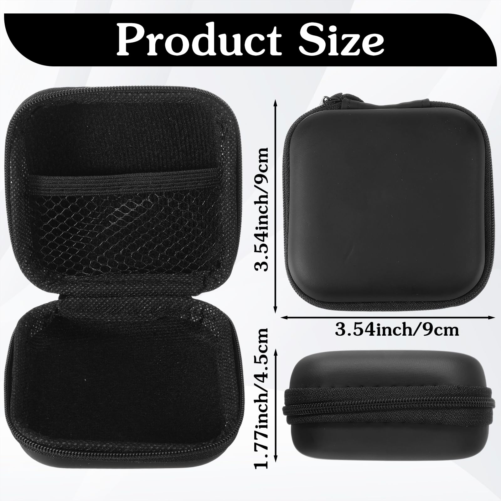 Lot de 2 étuis de protection rigides pour écouteurs Noir