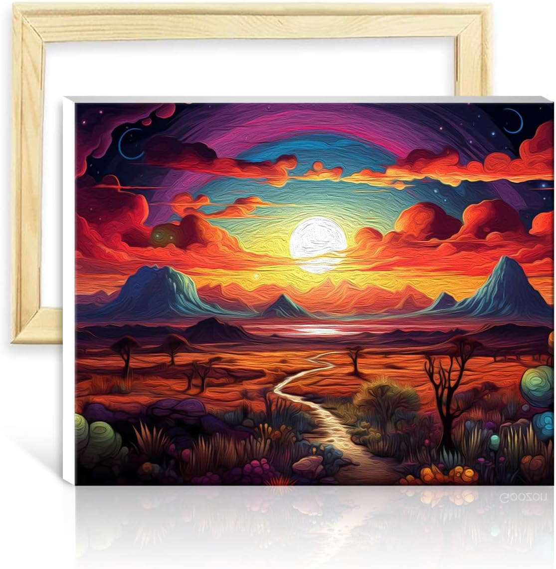 LiHEQING Paintwork Kit for Wall Decor Planet Proxima Centauri Adults Painting Kits Number Painting Wall Art DIY Frame(40x50cm)