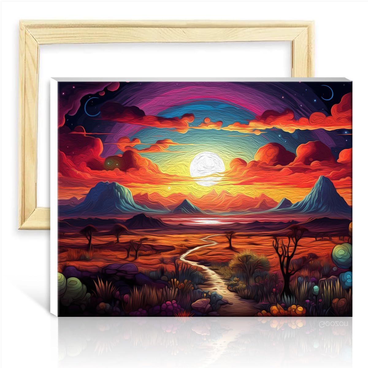 LiHEQING Paintwork Kit for Wall Decor Planet Proxima Centauri Adults Painting Kits Number Painting Wall Art DIY Frame(40x50cm)