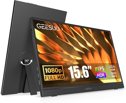 Ecran Portable 15,6" FHD Moniteur IPS Écran Portatif avec GEESUU