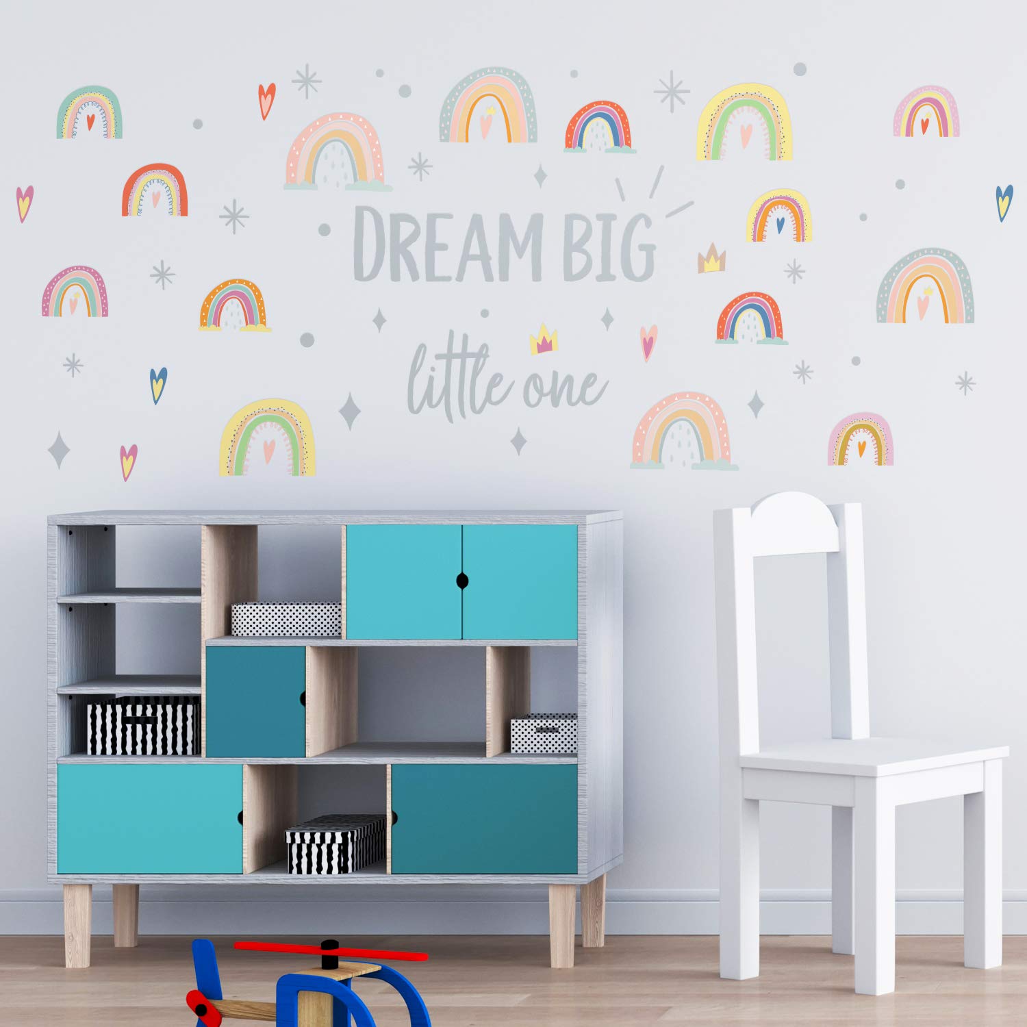 WALPLUS Colorful Rainbow Wall Stickers for Nursery Kids Room Decor, Removable Vinyl Decals, DIY Baby Girl & Boy Bedroom Art, 45x45 - Image 2
