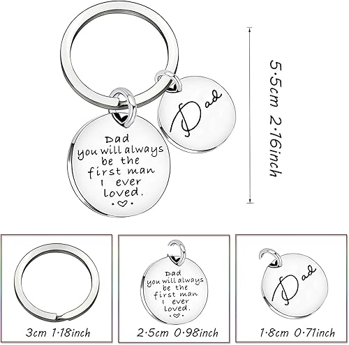 Miniatura 3 de Regalo para papá de hija, hijo, llavero para hombre, regalos de boda, día del padre, papá, siempre serás el primer hombre que amé, Metal