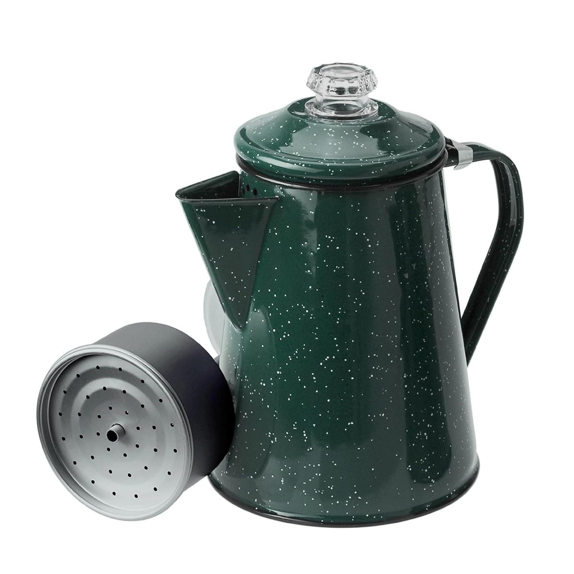 Percolator Coffee Pot | Enamelware Campfire Coffee Boiler Kettle for Outdoor Camping Cookware, Cabin, RV, Kitchen, Hunting & Backpacking