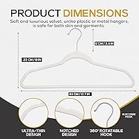 Vista 2 de Perchas de Terciopelo Premium Paquete de 50 Perchas Ultra Delgadas Antideslizantes para Adultos de Fieltro que Ahorran Espacio Colgador Delgado