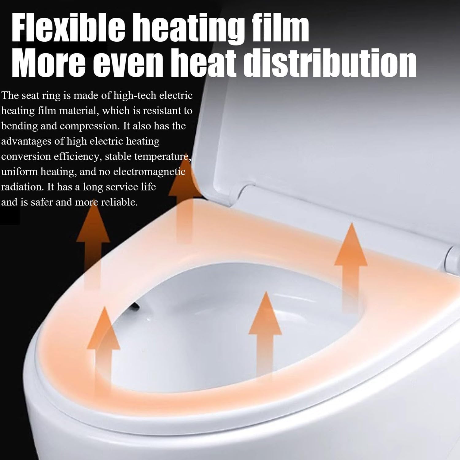 Sedile WC riscaldato intelligente, sedile elettrico per bidet con temperatura regolabile, design a forma di D, chiusura ammortizzata, copriwater intelligente, sedile WC elettronico per il massimo