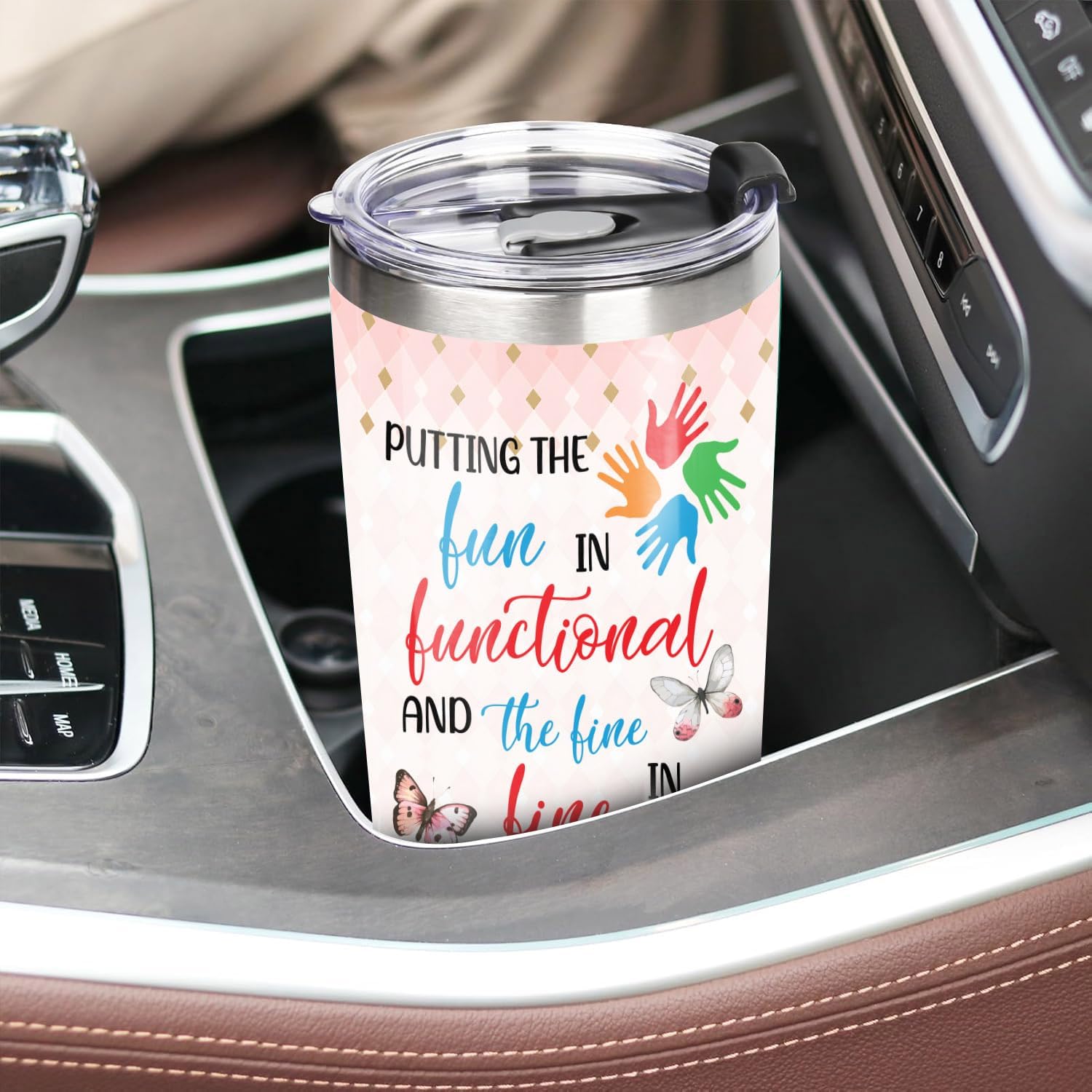 Occupational Therapist Tumbler Stainless Steel 20oz, Putting Fun and Fine OT Gift For Birthday Christmas, OT Gift For Coworker Women Men, World Occupational Therapy Day Tumbler Wrap - Image 4