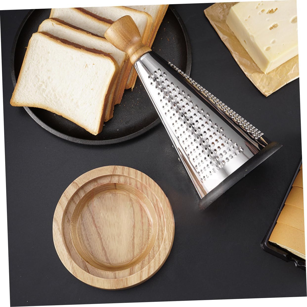 Professional Design Cheese Grater Home Restaurant Use Stainless Steel Wood Handle for Safe Shaving