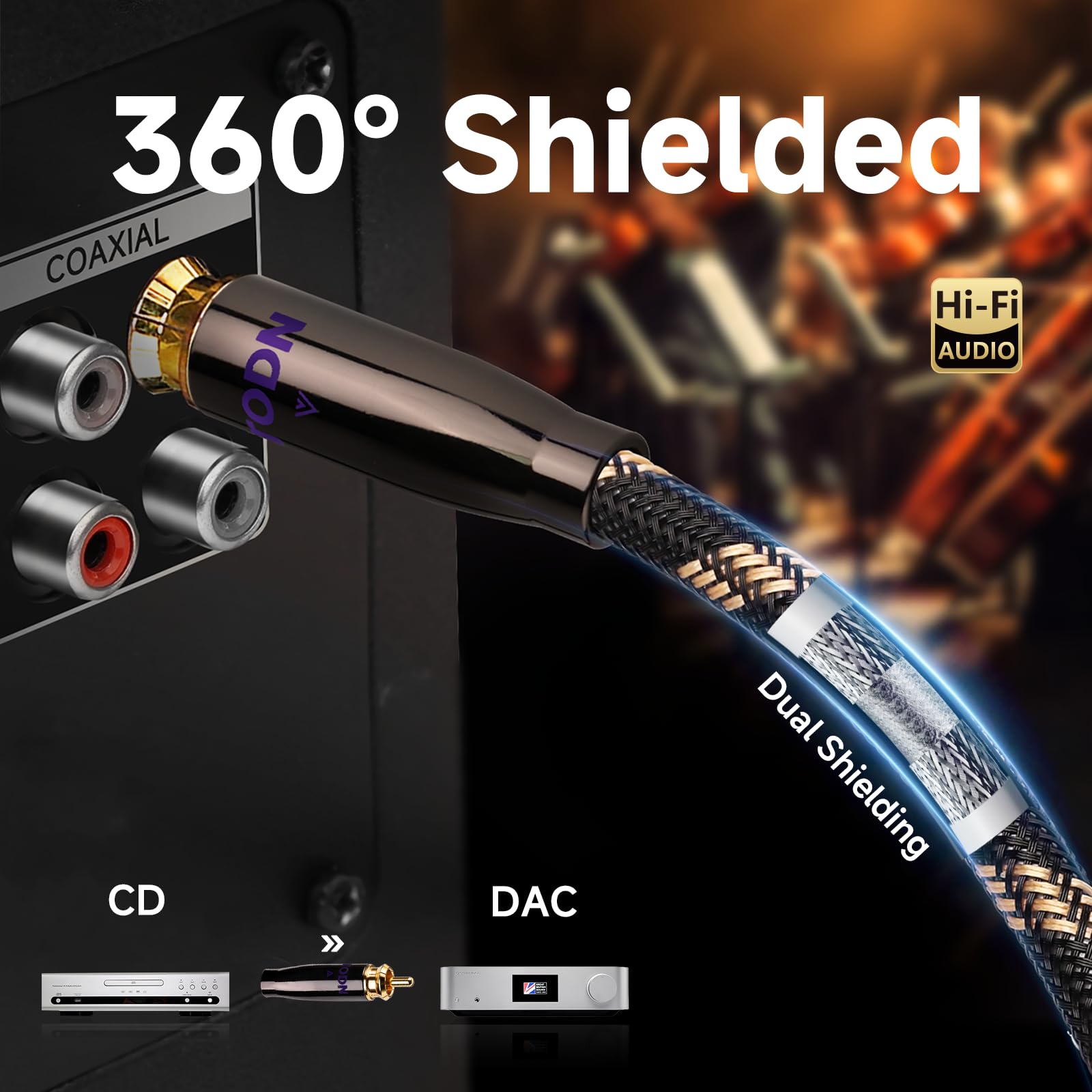 TODN 3m Digitales Coaxial Audio Kabel 75-Ohm Subwoofer Kabel Cinch RCA S/PDIF Koaxialkabel Für Heimkinos, Audiosysteme, Verstärker/HiFi