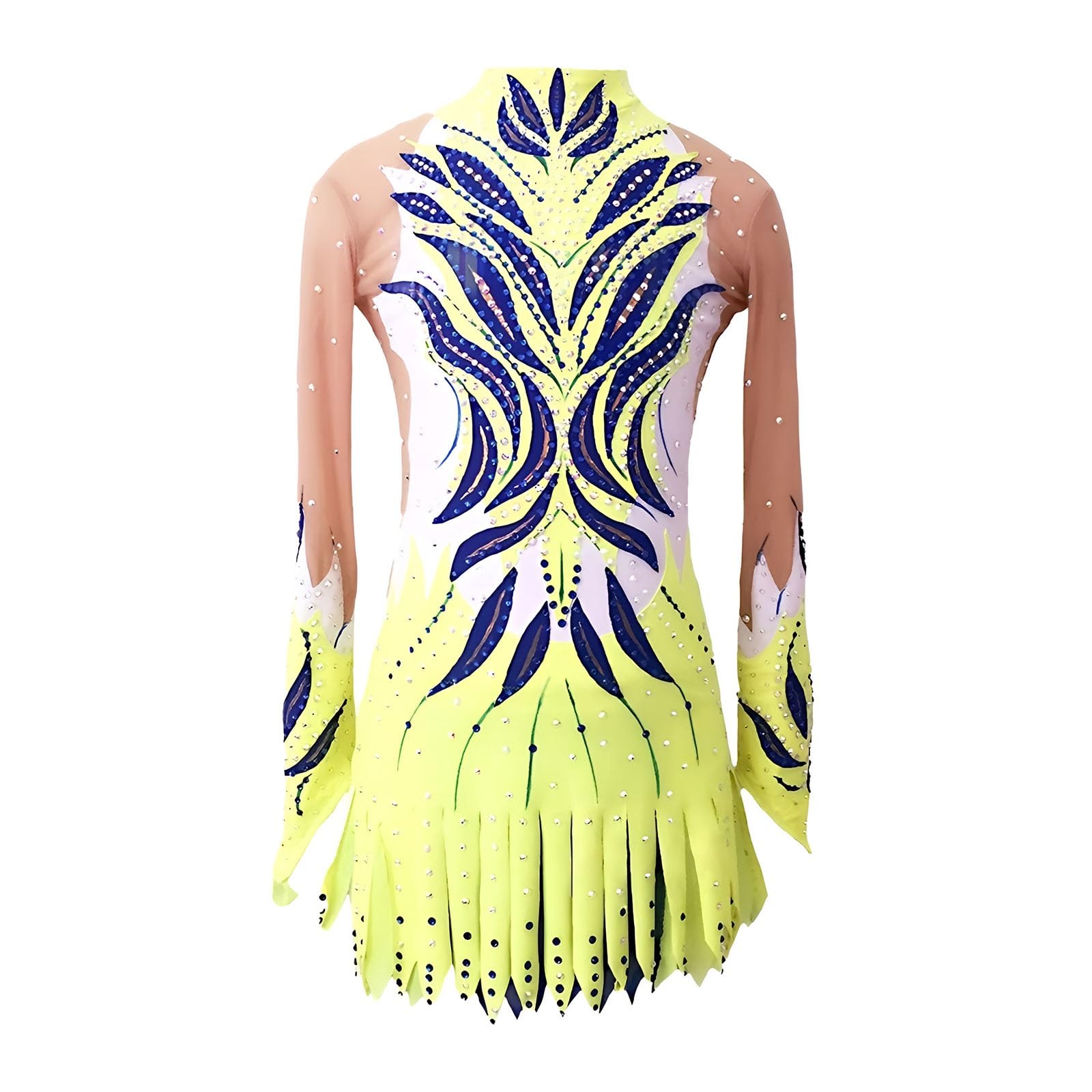 Maillot De Gimnasia Rítmica for Niñas Y Mujeres, Mono De Competición De Alta Elasticidad Con Cristales.