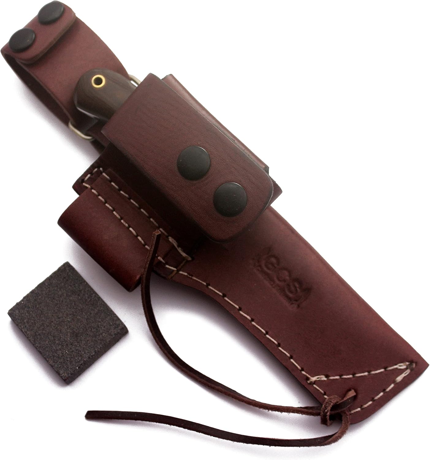 59.99GCS Handmade D2 Tool Steel Tactical Hunting and Survival Knife with Micarta Handle, Vertical Draw Leather Sheath, and Full Tang Blade for Hunting and EDC - GCS 305