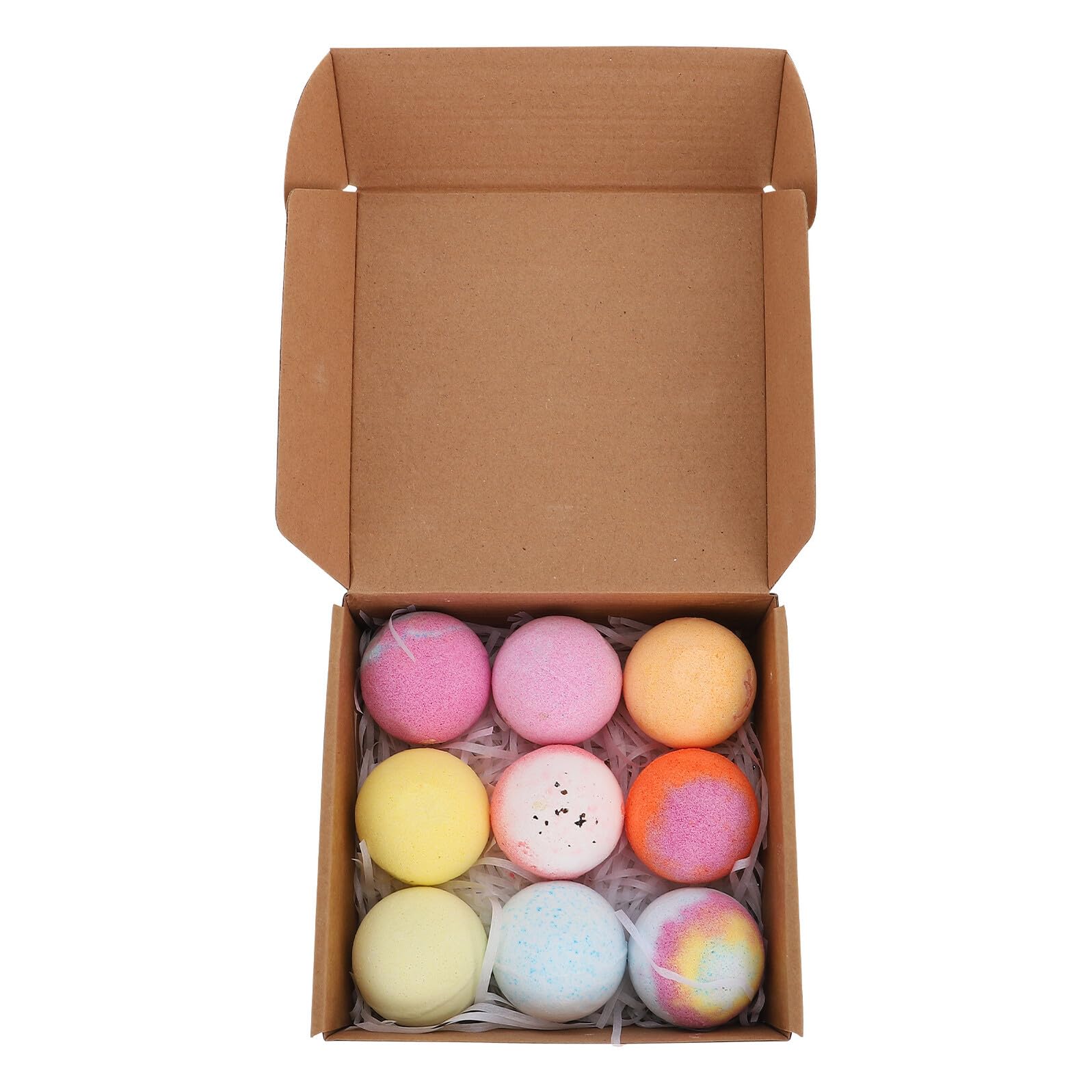 PRETYZOOM 9 Stück Badebomben mit Ätherischen Ölen und Feuchtigkeitsspendenden Inhaltsstoffen Natürliche Spa Badekugeln für Zuhause 60g Farbige Schaumbäder Zur Zufällige Zufällige Farbe