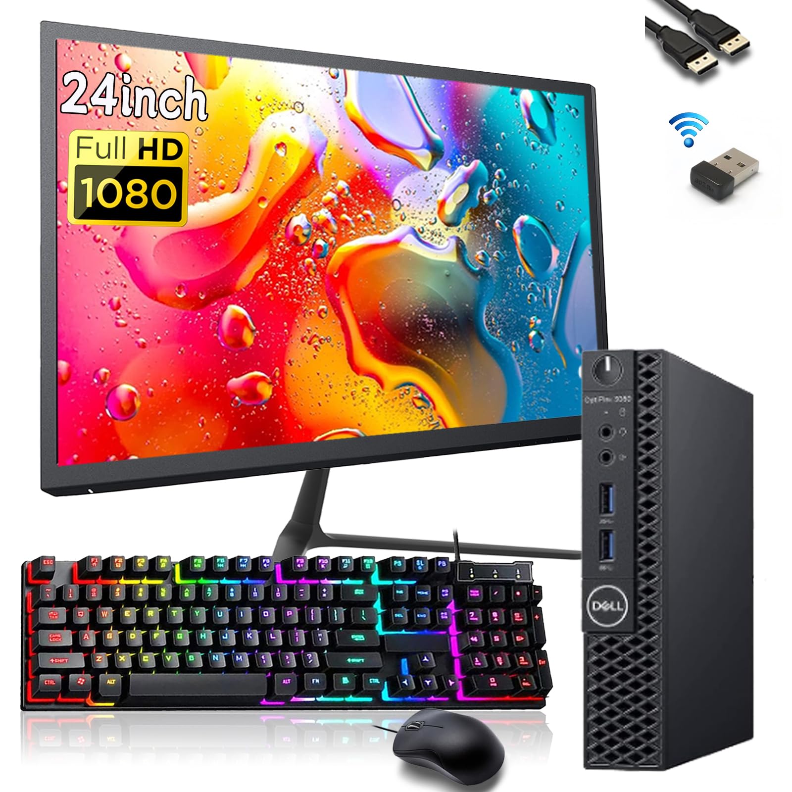 Dell OptiPlex 3060 Micro Form Factor PC Desktop with 24