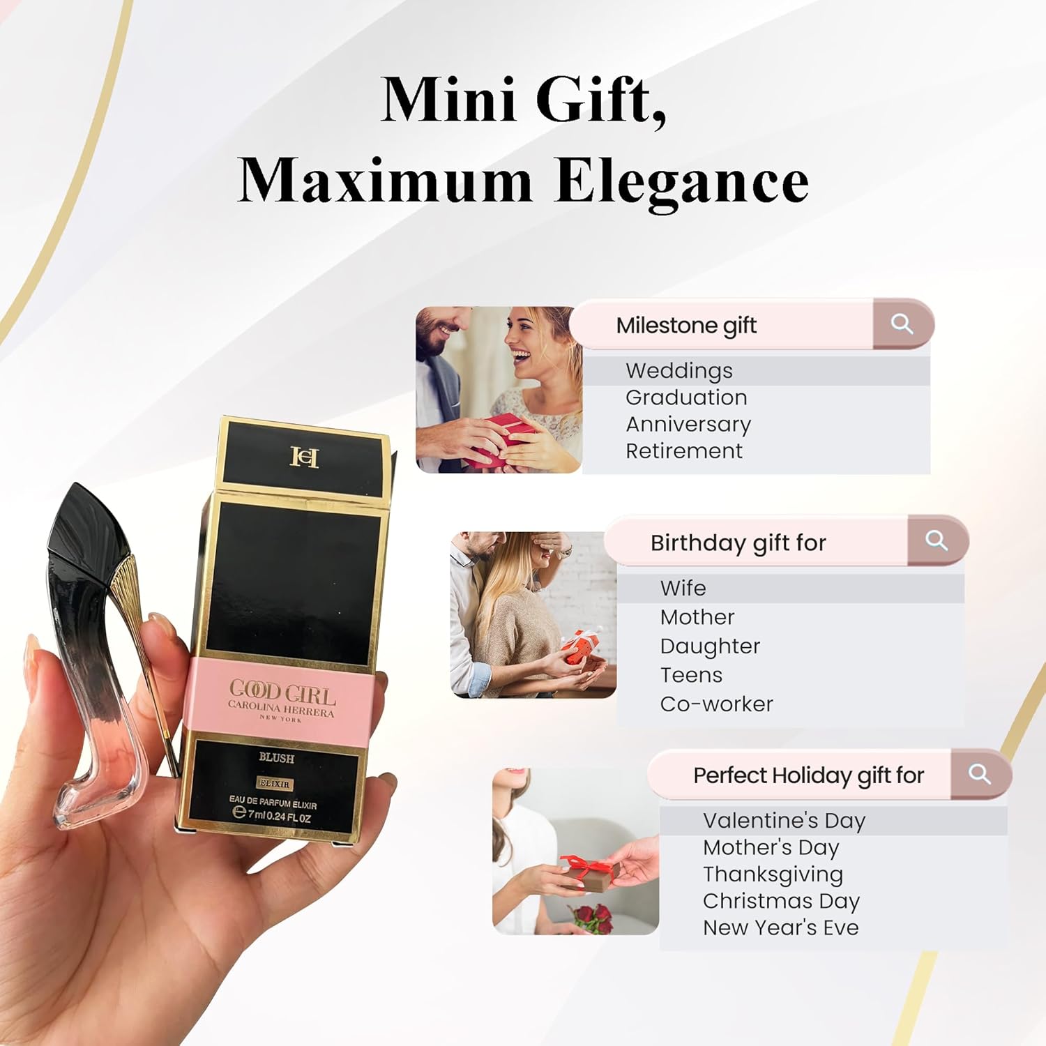 Good Girl Blush Elixir by Carolina Herrera Perfume for Women Mini Travel EDP Splash 0.24 oz - Image 4