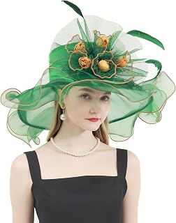Tlmnu Organza Wedding Fascinator A1 Green