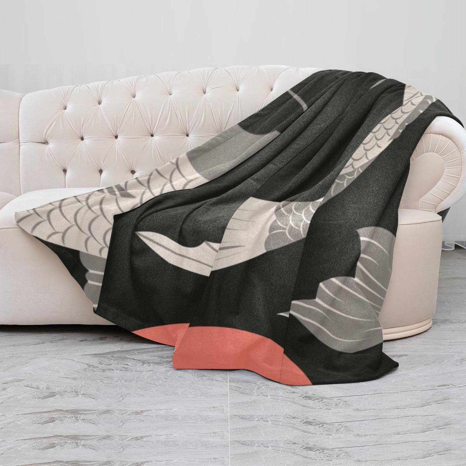 Fleece Throw Blanket for Couch Sofa or Bed Throw Size, Soft Fuzzy Plush  Blanket, Luxury Flannel Lap Blanket, Cartoon Koi Pattern Vintage Japanese :  Amazon.co.uk: Home u0026 Kitchen