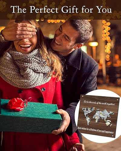 Miniatura 5 de Regalos de boda para novia y novio Mapa del mundo Regalo de dinero de madera, regalo de deseos de boda, regalos de boda personalizados, mapa del