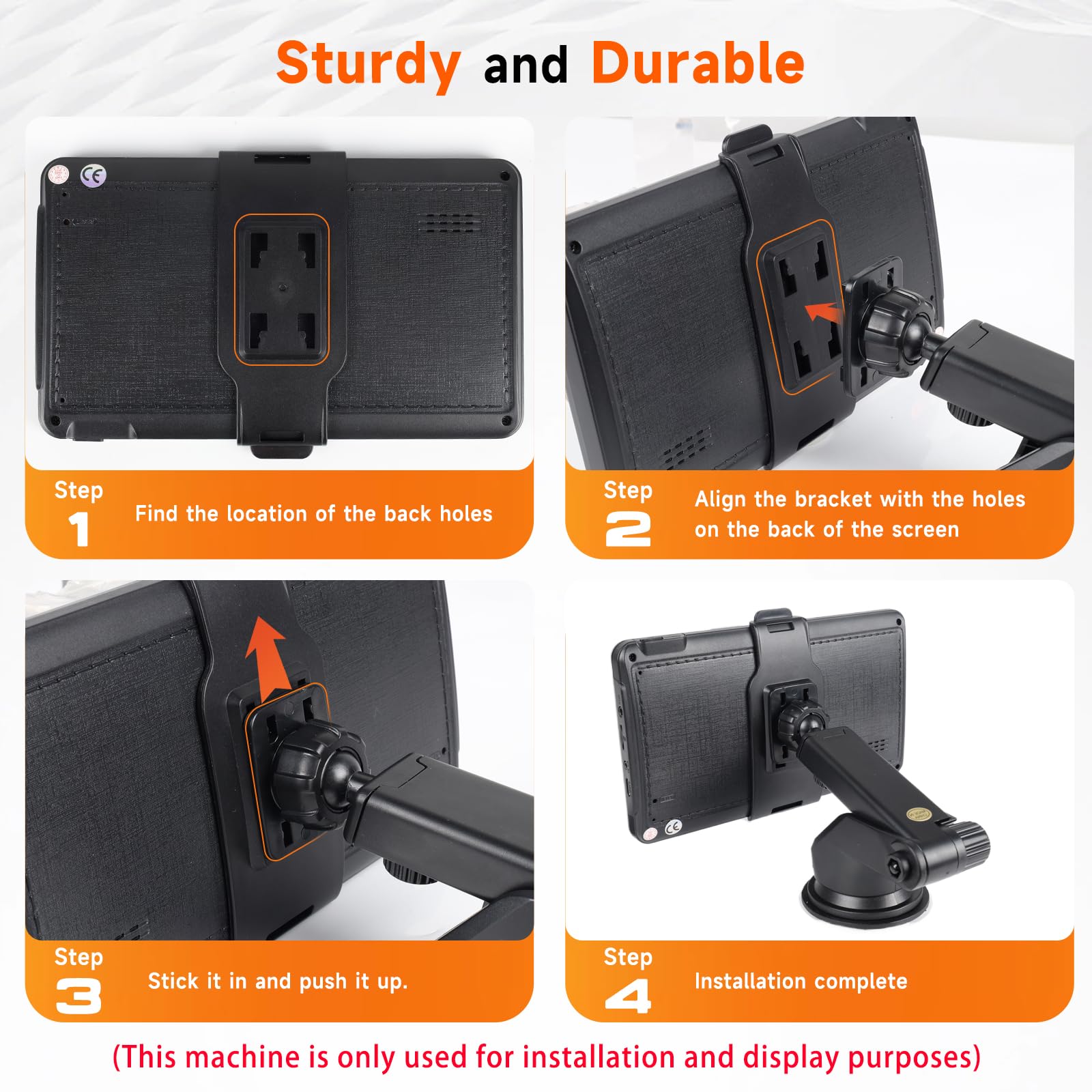Hodozzy Supporto per Schermo Auto con Rotazione a 360°per Autoradio Carplay Portatile, Supporto Verticale per Navigatore GPS Support0 Ventosa da Cruscotto per Auto Staffa Portatile