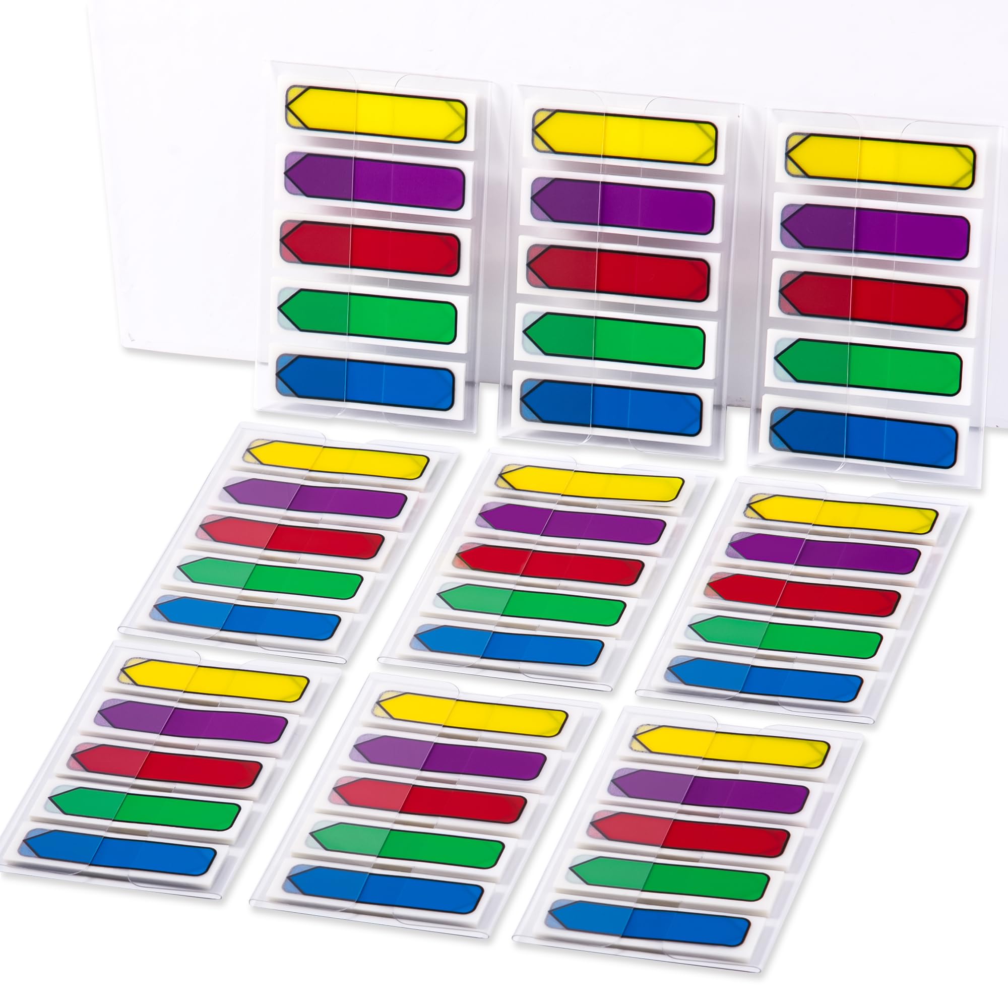 Golcellia Arrow Sticky Notes with Sticky Tabs & Page Markers - 900 Sticky Flags for Books, 5 Color Arrow Stickers for Organizing Documents, Notes (9-