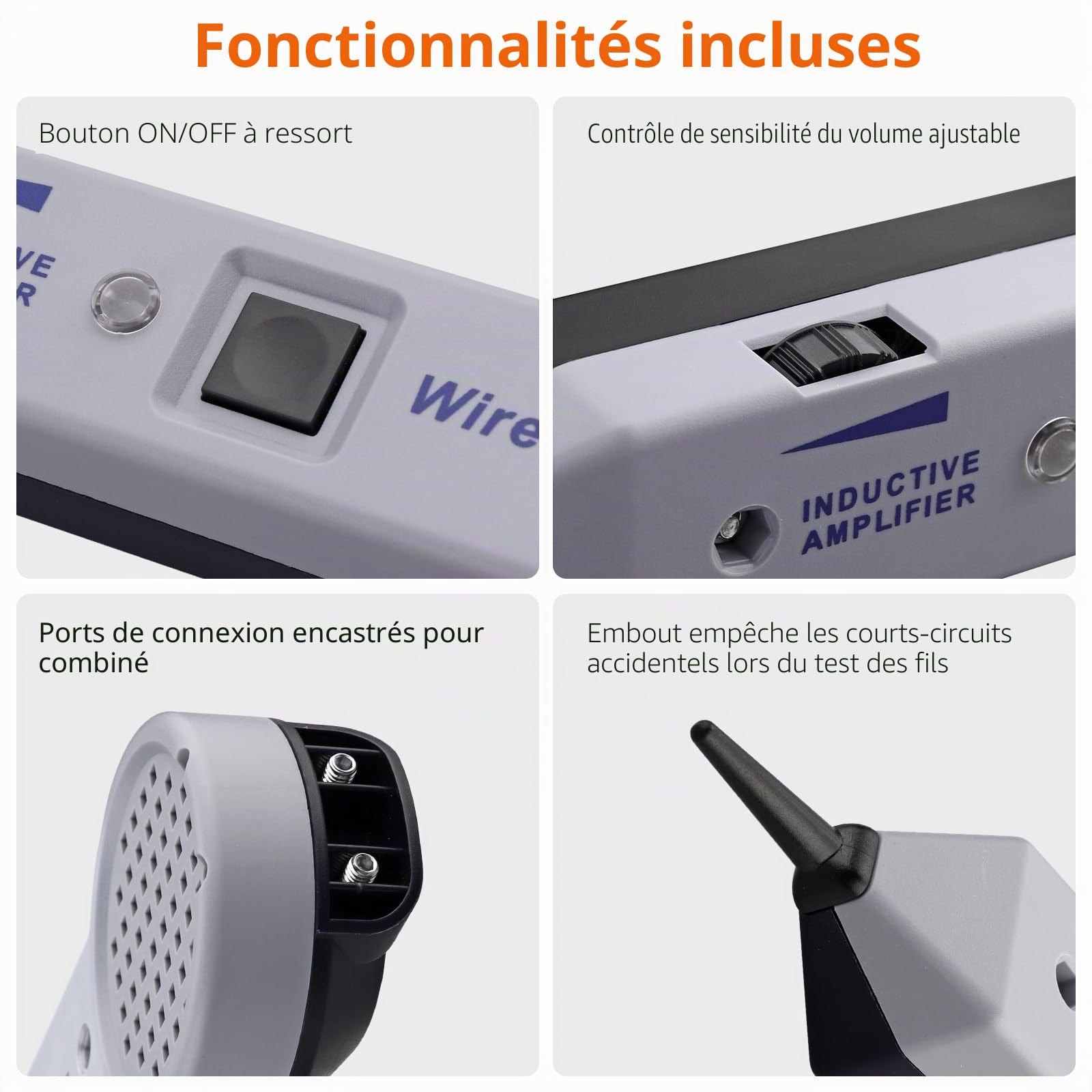 Proster Traceur de Cable Electrique,Kit Générateur de Tonalité 200PE Test de Câble Amplifi Inductif avec Volume Réglable pour Traceur de Cable pour Lignes Téléphoniques et Câbles avec Sac de Stockage