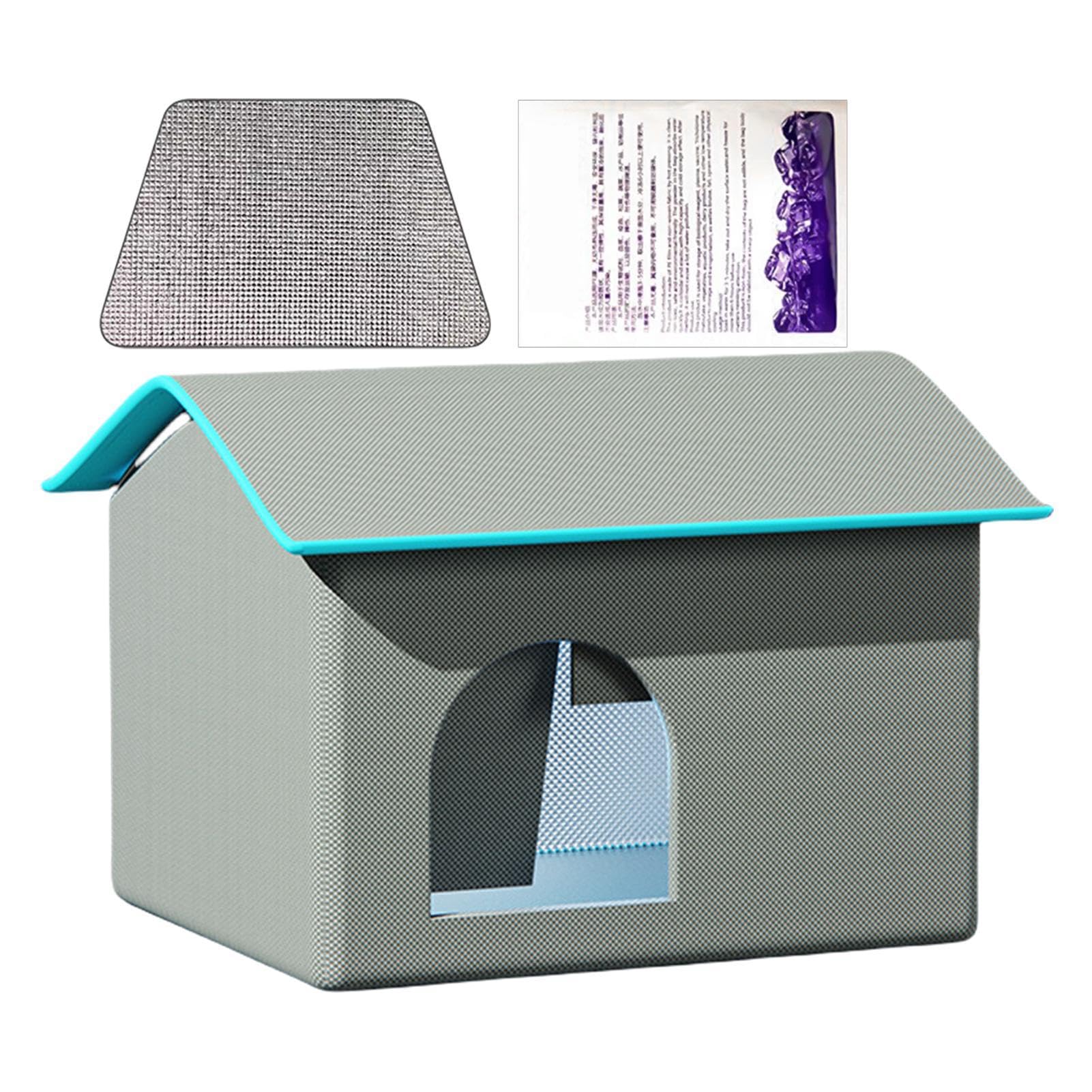 Casa Aire Acondicionado para Gatos, Resistente a Mordeduras, Resistente al | agua, Enfriamiento A Largo Plazo, Cueva para Mascotas con 9 Bloques de Hielo para Cachorros, Casa Refrescante para Gatos