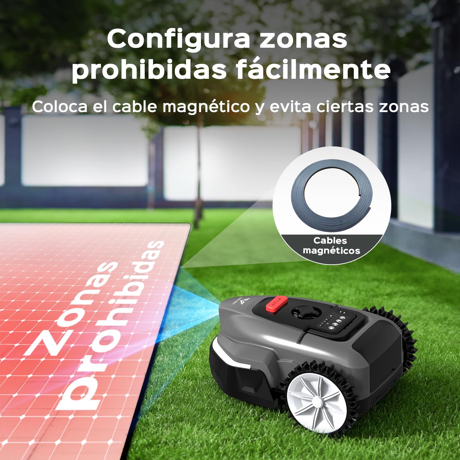V3 robot cortacésped, con navegación visual, detección de 150+ obstáculos, control por app, 50 dB, con modo espiral y sensor de lluvia, cortacésped automático para jardines pequeños y medianos