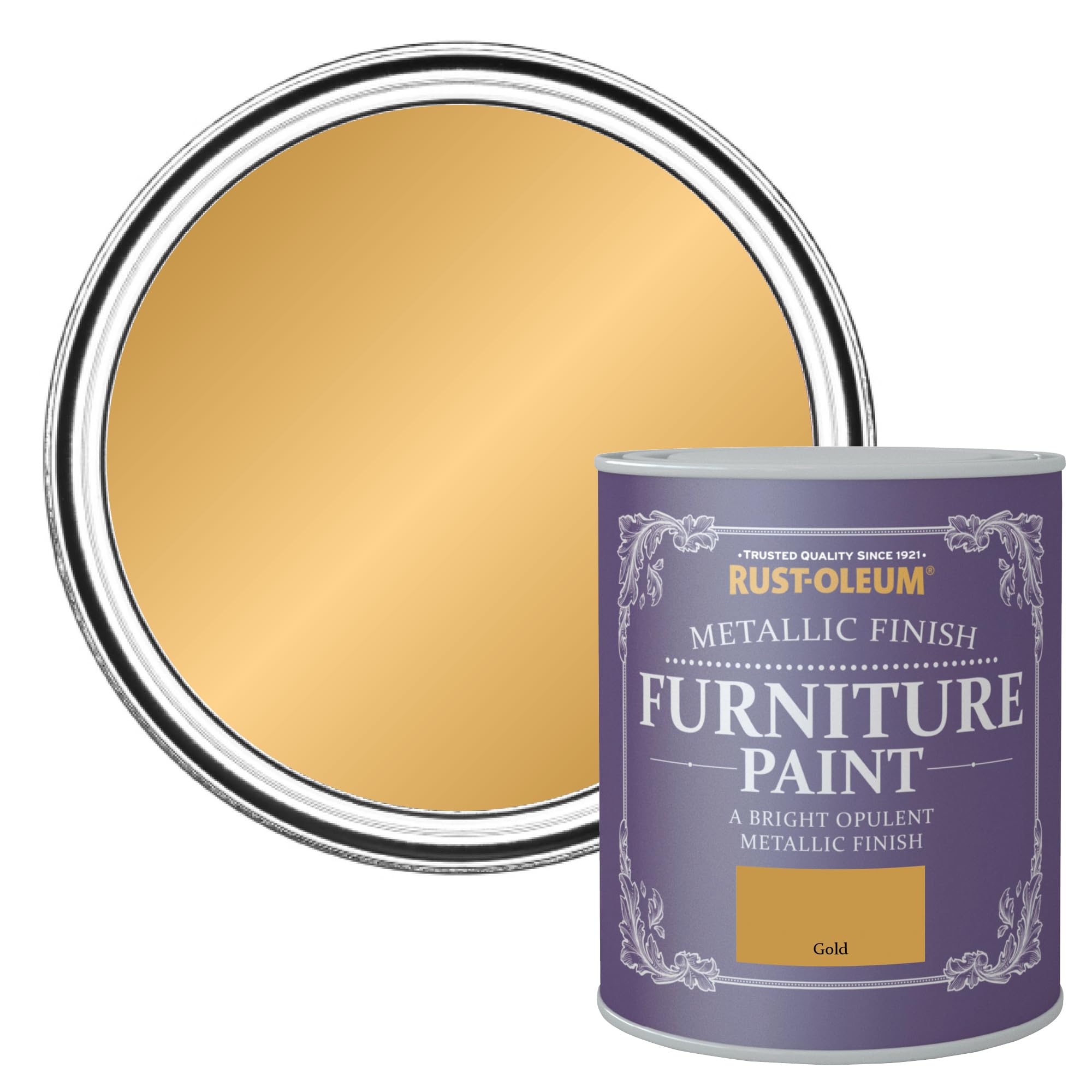 Rust-Oleum Metallic Finish Furniture Paint Gold 750ml
