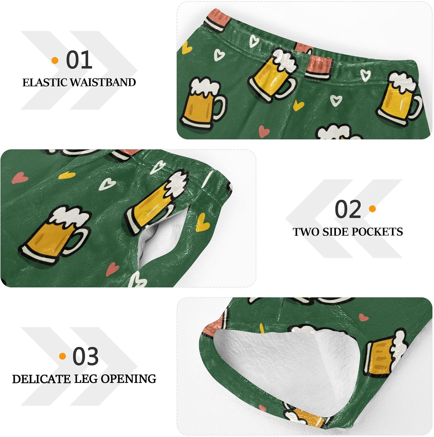 visesunny Cute Beer Mug Heart Boys Pants for Kids Fleece Bottoms Long Jogger Pants Trousers with Pockets Size 6-14Y
