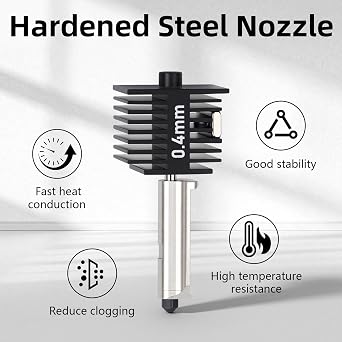 4-Pack Hotend Kit with 0.2MM 0.4MM 0.6MM High-Temperature Hardened Steel Nozzles and Silicone Sleeve - Compatible with Bambu Lab A1 Mini/A1 3D Printers