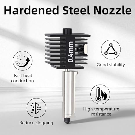 4-Pack Hotend Kit with 0.2MM 0.4MM 0.6MM High-Temperature Hardened Steel Nozzles and Silicone Sleeve - Compatible with Bambu Lab A1 Mini/A1 3D Printers