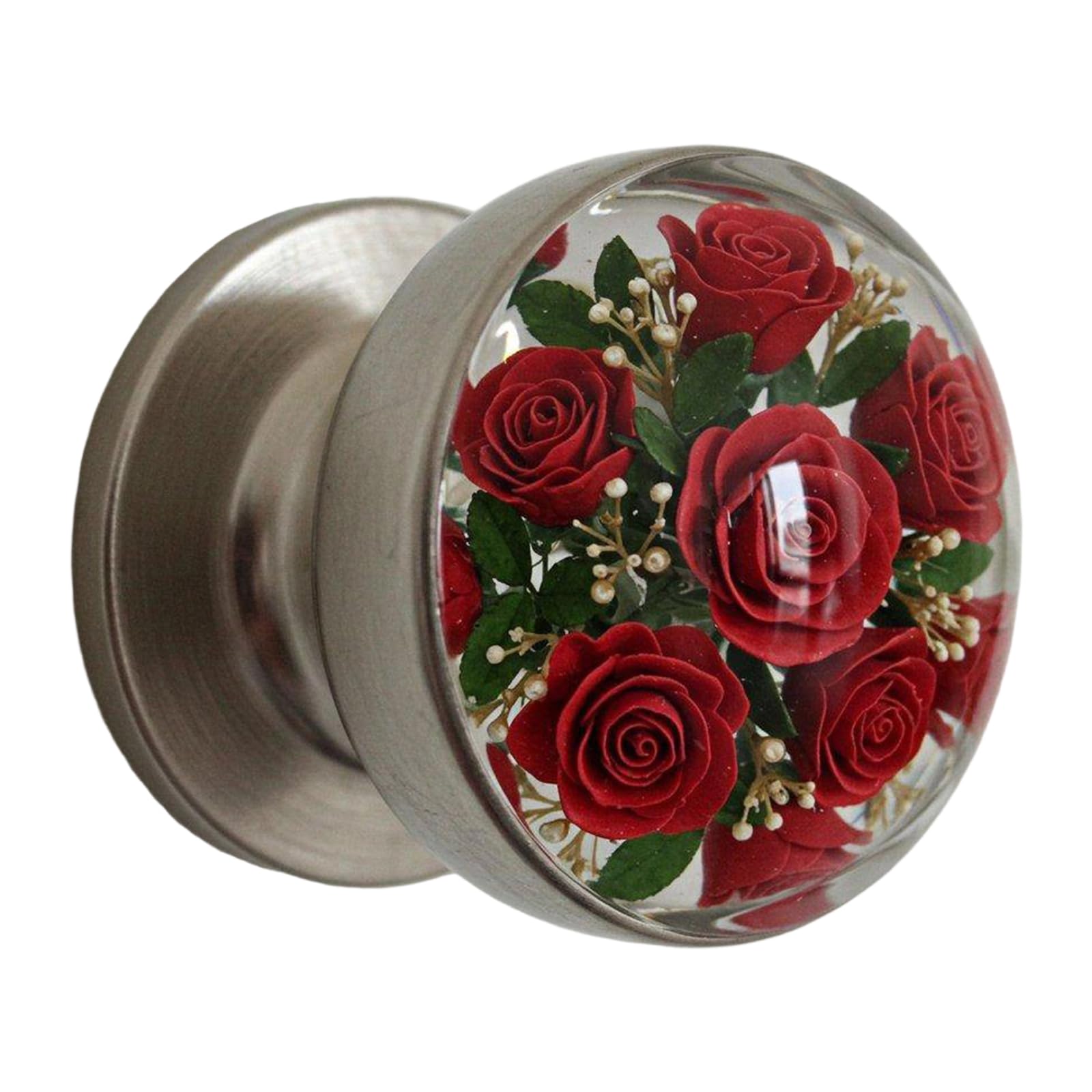 Wnxgnho Rose Nature Themed Flower Door Knob Retro Styles Round Bedroom Decoration Handcraft Artistics Handle Home Renovations Flower Handle